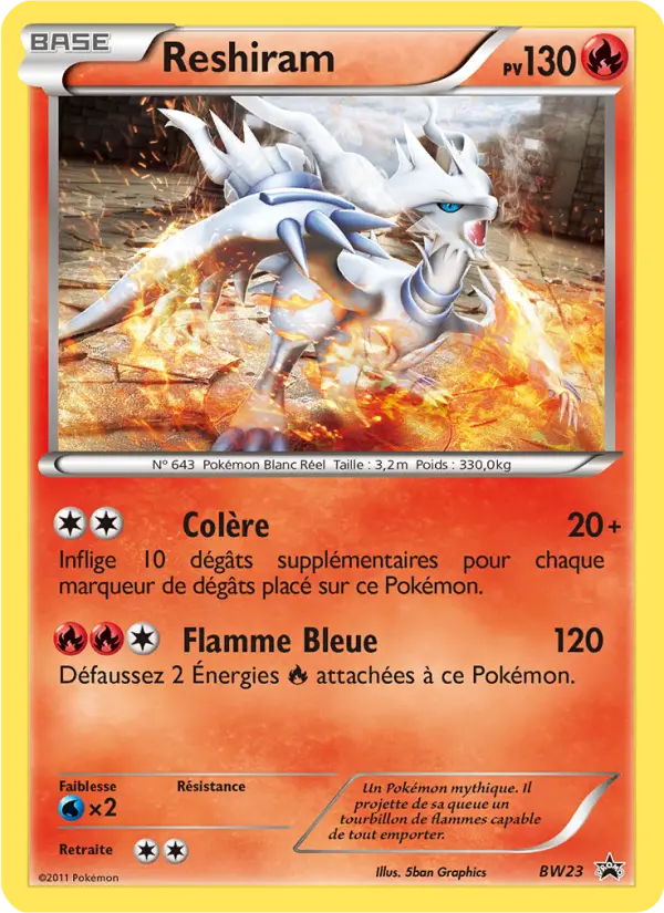 Scan HD carte Pokémon Reshiram BW23/101 — Promo BW