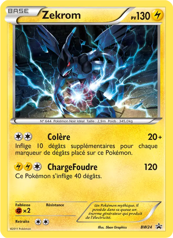 Scan HD carte Pokémon Zekrom BW24/101 — Promo BW