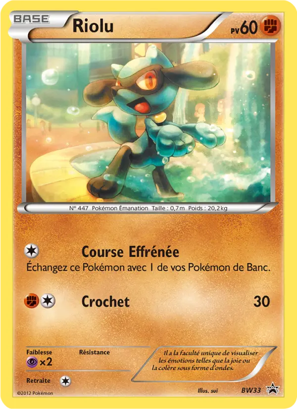 Scan HD carte Pokémon Riolu BW33/101 — Promo BW