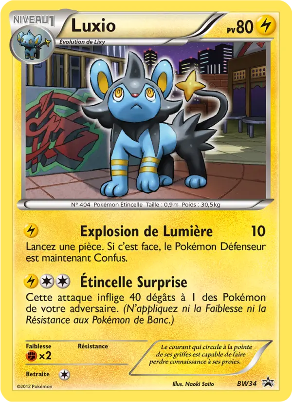 Scan HD carte Pokémon Luxio BW34/101 — Promo BW
