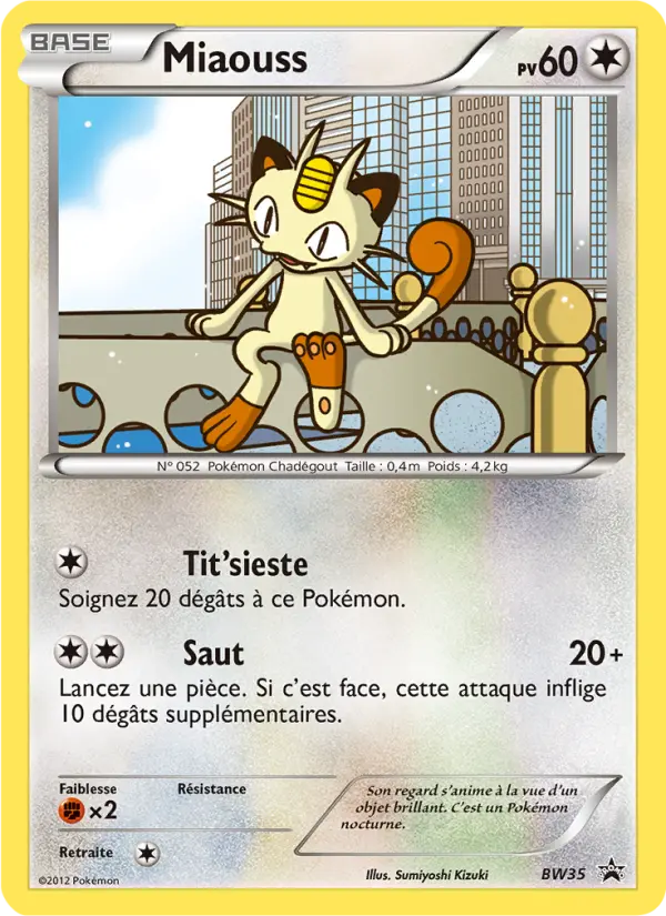 Scan HD carte Pokémon Miaouss BW35/101 — Promo BW