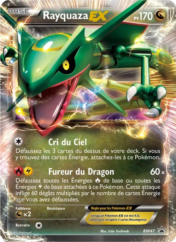 Scan HD carte Pokémon Rayquaza ex BW47/101 — Promo BW
