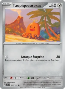 Carte Pokemon Taupiqueur d'Alola 122/191 Étincelles Déferlantes