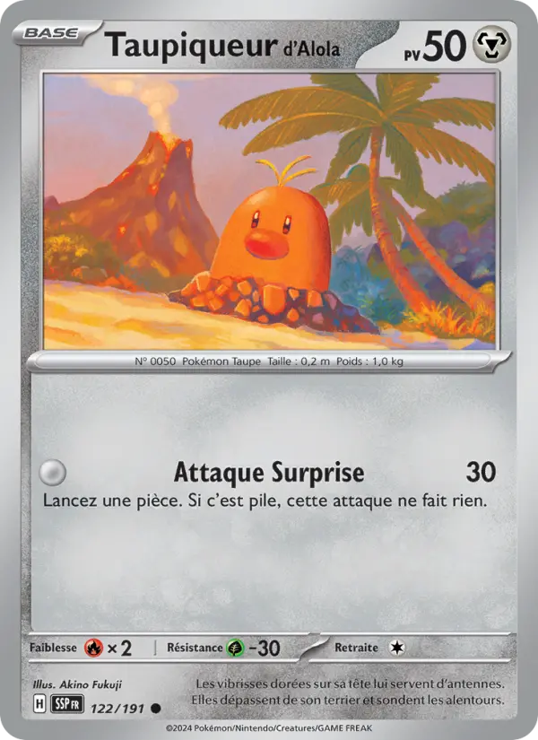 Scan HD carte Pokémon Taupiqueur d'Alola 122/191 — Étincelles Déferlantes