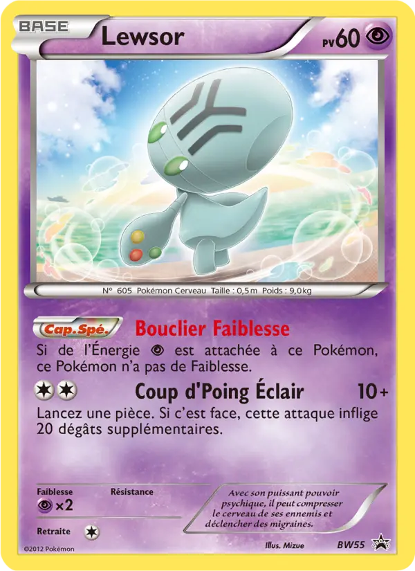 Scan HD carte Pokémon Lewsor BW55/101 — Promo BW