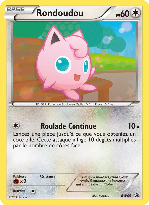 Scan HD carte Pokémon Rondoudou BW65/101 — Promo BW