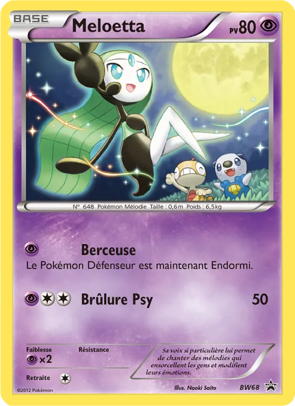 Scan HD carte Pokémon Meloetta BW68/101 — Promo BW