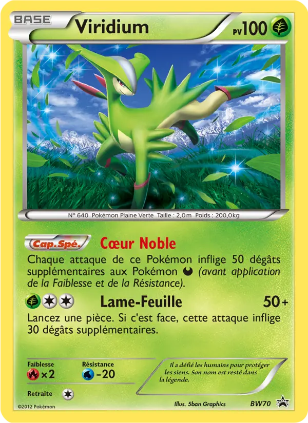 Scan HD carte Pokémon Viridium BW70/101 — Promo BW