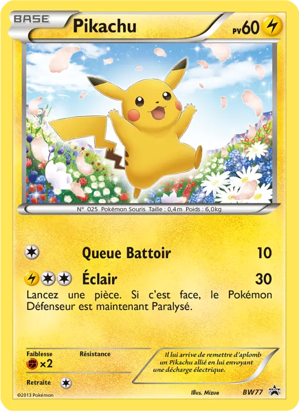 Scan HD carte Pokémon Pikachu BW77/101 — Promo BW