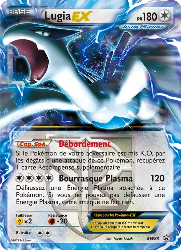 Scan HD carte Pokémon Lugia ex BW83/101 — Promo BW