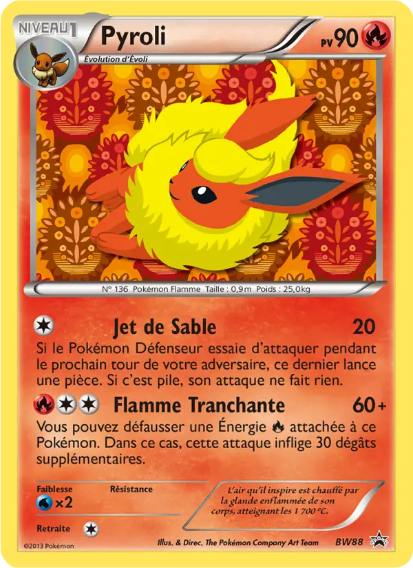 Scan HD carte Pokémon Pyroli BW88/101 — Promo BW