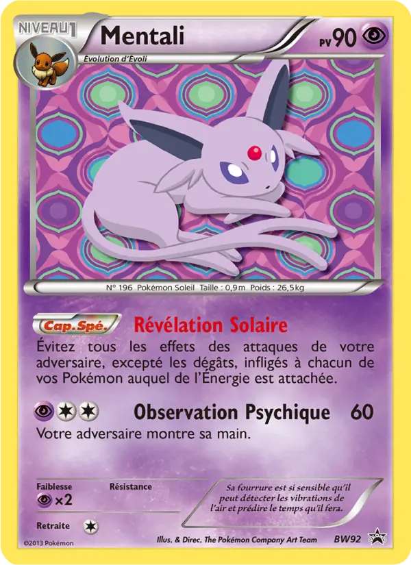 Scan HD carte Pokémon Mentali BW92/101 — Promo BW