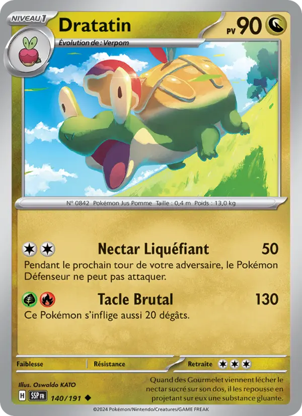Scan HD carte Pokémon Dratatin 140/191 — Étincelles Déferlantes