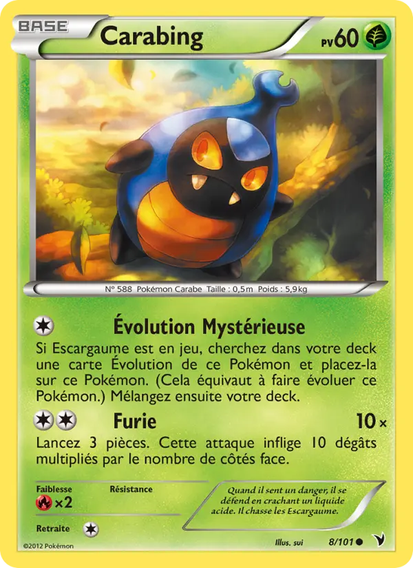 Scan HD carte Pokémon Carabing 8/101 — Nobles Victoires