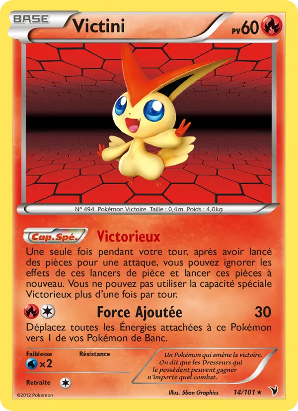 Scan HD carte Pokémon Victini 14/101 — Nobles Victoires