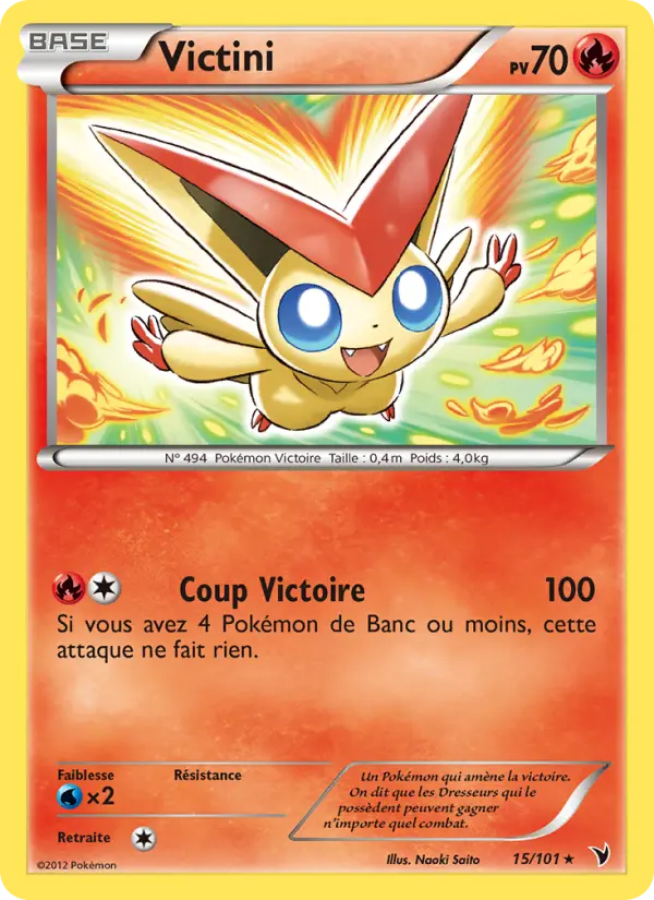 Scan HD carte Pokémon Victini 15/101 — Nobles Victoires