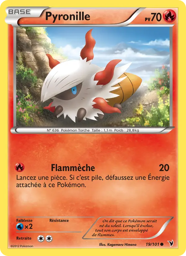 Scan HD carte Pokémon Pyronille 19/101 — Nobles Victoires