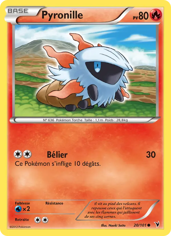 Scan HD carte Pokémon Pyronille 20/101 — Nobles Victoires