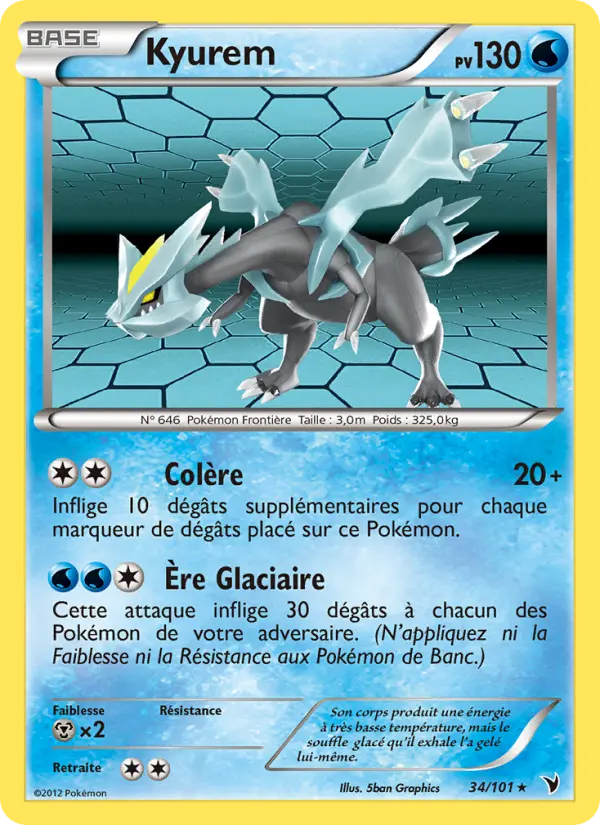 Scan HD carte Pokémon Kyurem 34/101 — Nobles Victoires