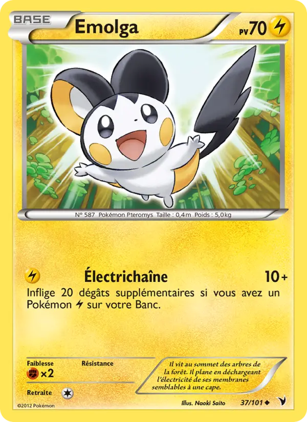 Scan HD carte Pokémon Emolga 37/101 — Nobles Victoires