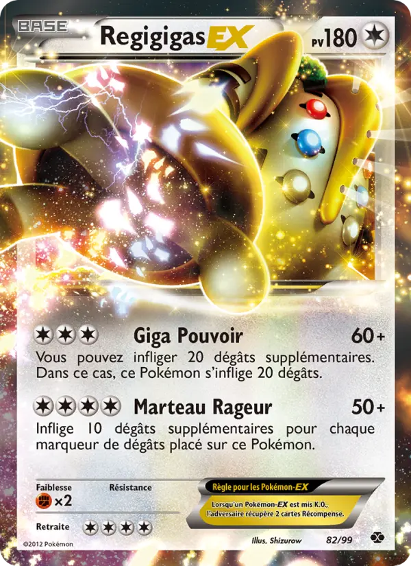 Scan HD carte Pokémon Regigigas-EX 82/99 — Destinées Futures