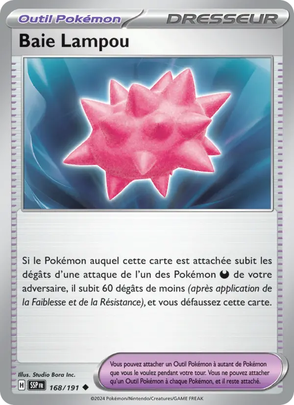 Scan HD carte Pokémon Baie Lampou 168/191 — Étincelles Déferlantes