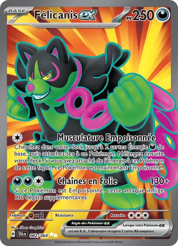 Scan HD carte Pokémon Félicanis-ex 082/64 — Fable Nébuleuse