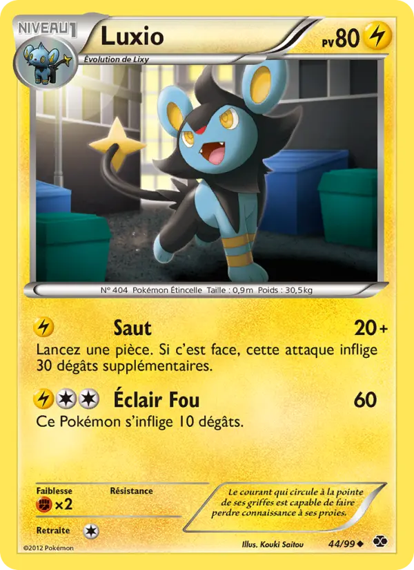 Scan HD carte Pokémon Luxio 44/99 — Destinées Futures