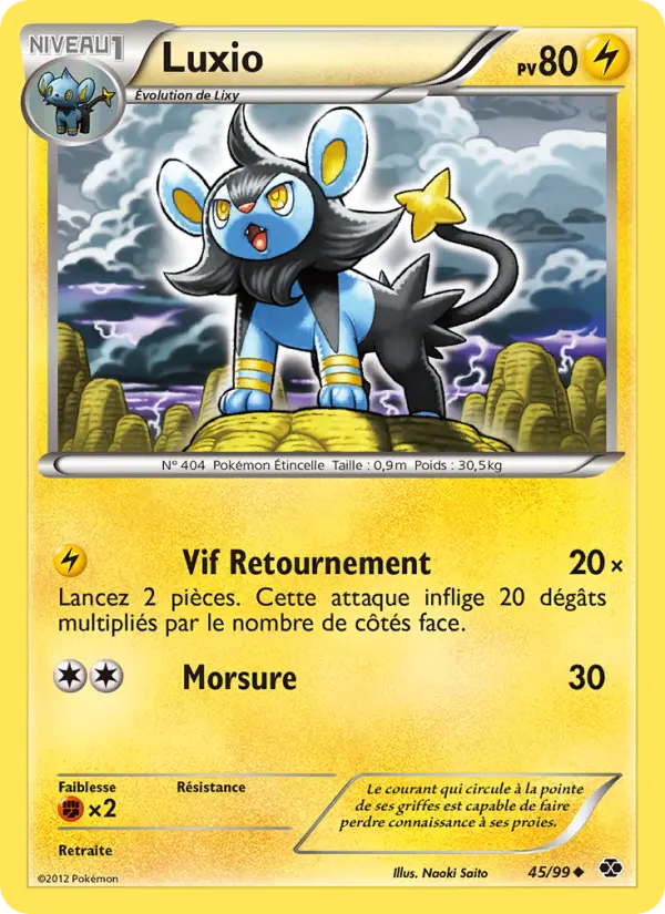 Scan HD carte Pokémon Luxio 45/99 — Destinées Futures