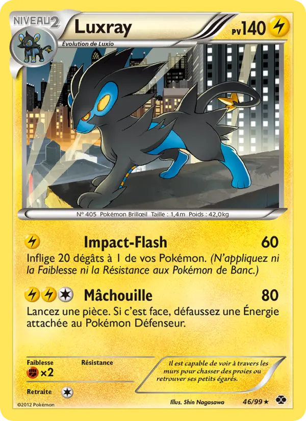 Scan HD carte Pokémon Luxray 46/99 — Destinées Futures