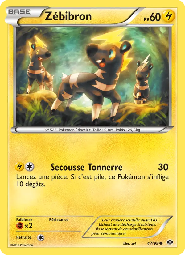 Scan HD carte Pokémon Zébibron 47/99 — Destinées Futures