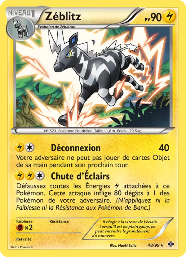Scan HD carte Pokémon Zéblitz 48/99 — Destinées Futures
