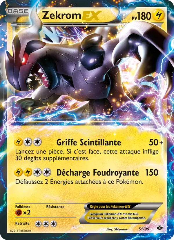 Scan HD carte Pokémon Zekrom-EX 51/99 — Destinées Futures