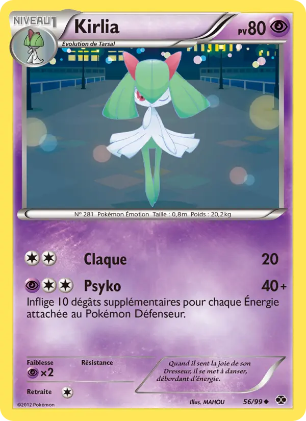 Scan HD carte Pokémon Kirlia 56/99 — Destinées Futures