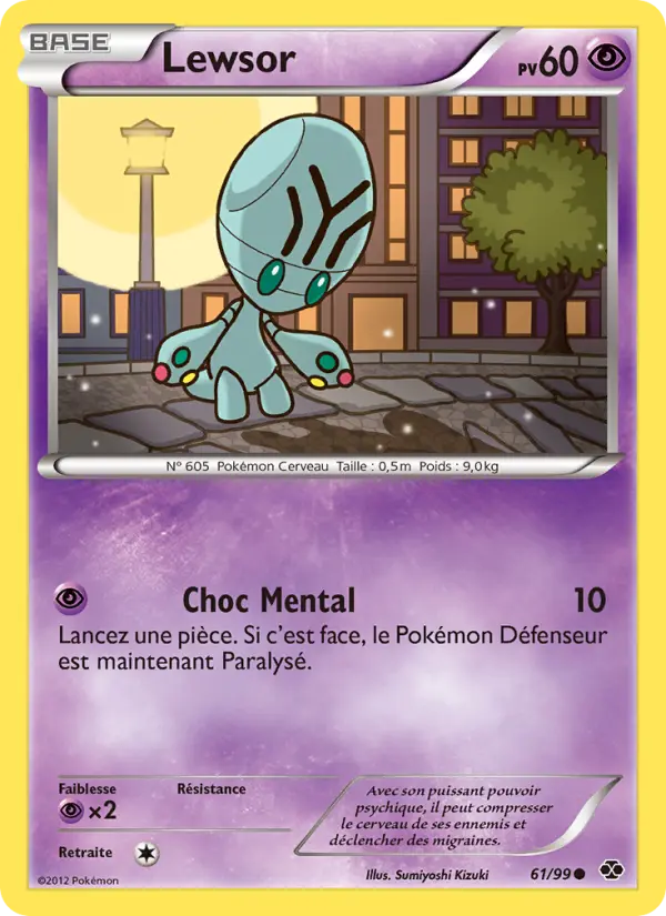Scan HD carte Pokémon Lewsor 61/99 — Destinées Futures