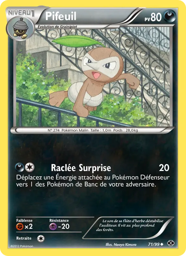 Scan HD carte Pokémon Pifeuil 71/99 — Destinées Futures