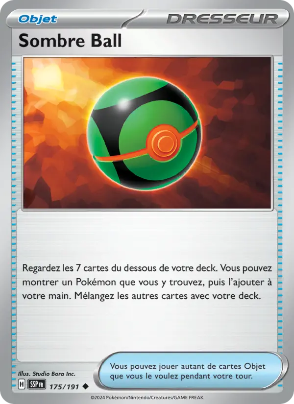 Scan HD carte Pokémon Sombre Ball 175/191 — Étincelles Déferlantes