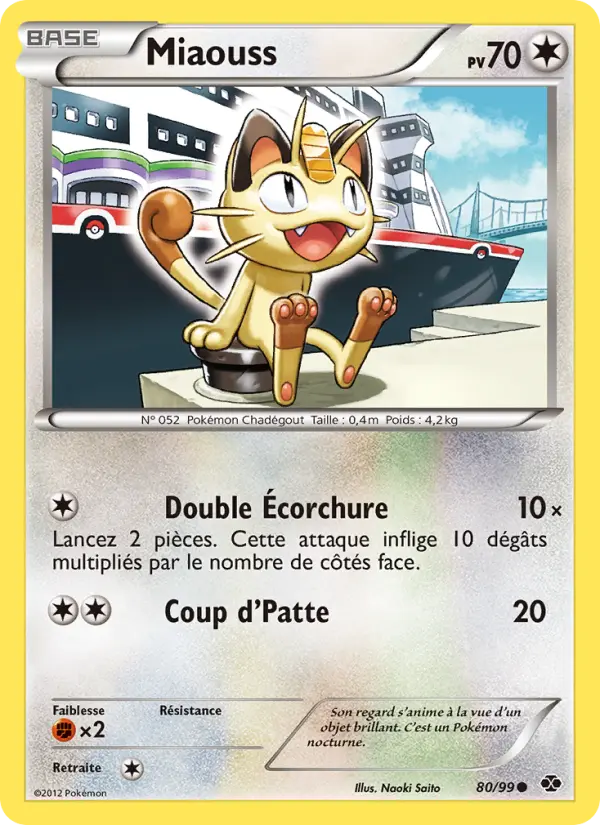 Scan HD carte Pokémon Miaouss 80/99 — Destinées Futures