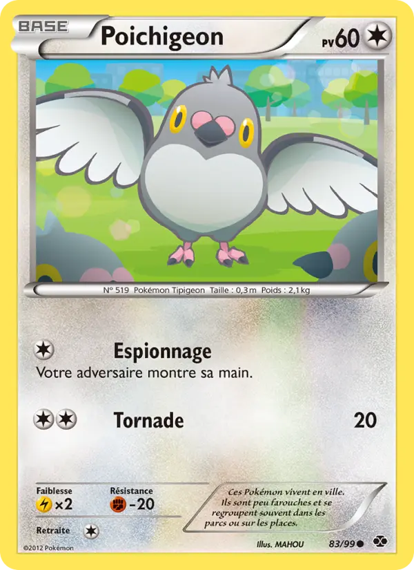 Scan HD carte Pokémon Poichigeon 83/99 — Destinées Futures