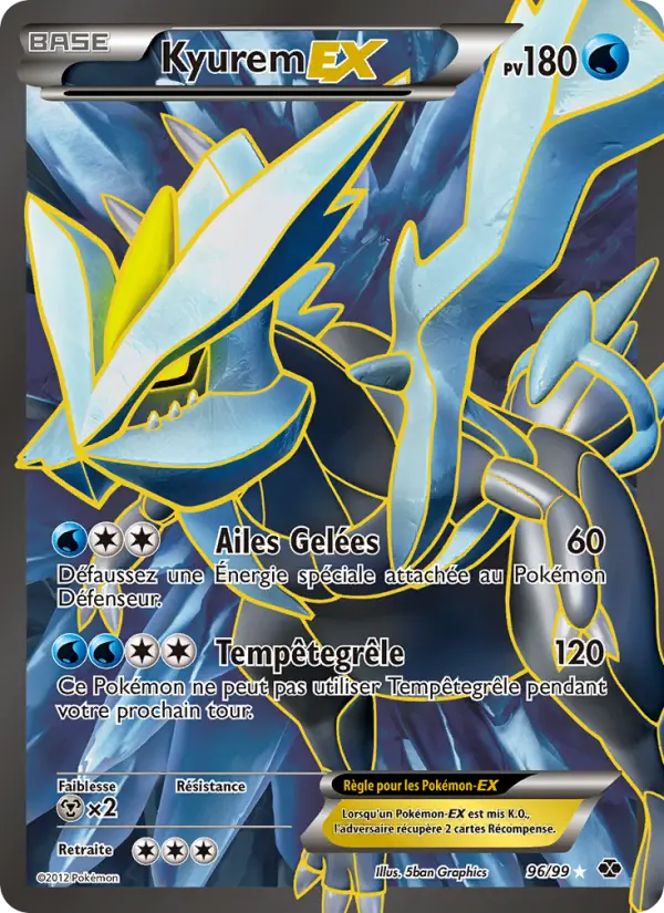 Scan HD carte Pokémon Kyurem-EX 96/99 — Destinées Futures