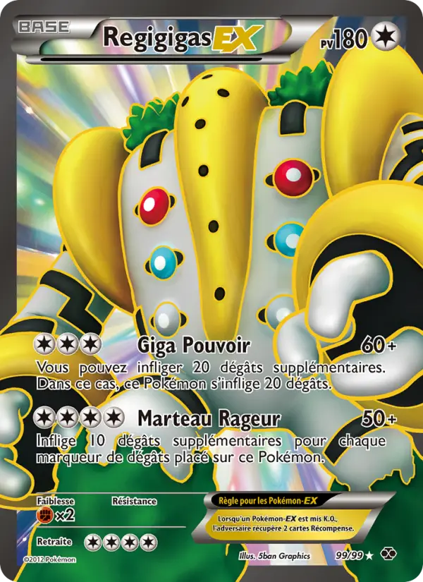 Scan HD carte Pokémon Regigigas-EX 99/99 — Destinées Futures
