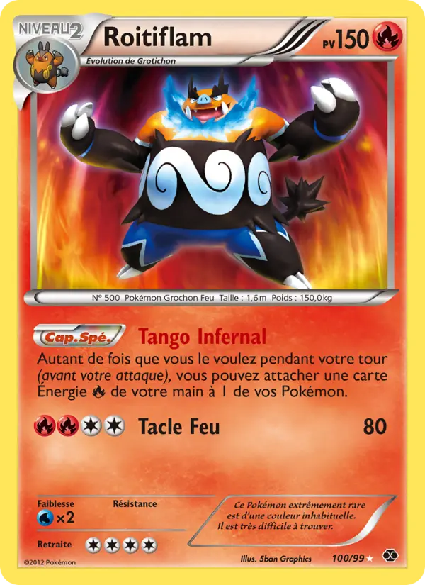 Scan HD carte Pokémon Roitiflam 100/99 — Destinées Futures
