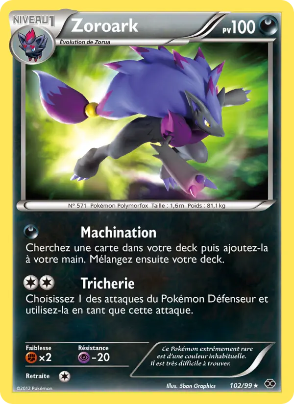 Scan HD carte Pokémon Zoroark 102/99 — Destinées Futures
