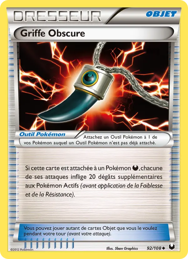 Scan HD carte Pokémon Griffe Obscure 92/108 — Explorateurs Obscurs