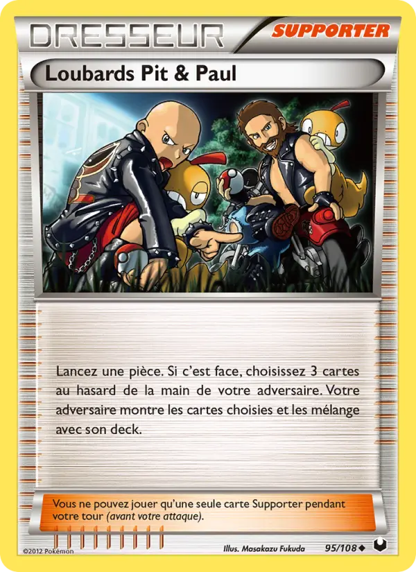 Scan HD carte Pokémon Loubards Pit & Paul 95/108 — Explorateurs Obscurs
