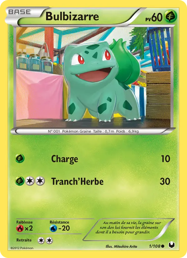 Scan HD carte Pokémon Bulbizarre 1/108 — Explorateurs Obscurs