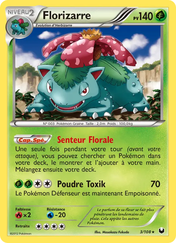 Scan HD carte Pokémon Florizarre 3/108 — Explorateurs Obscurs