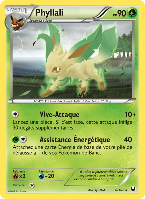 Scan HD carte Pokémon Phyllali 6/108 — Explorateurs Obscurs