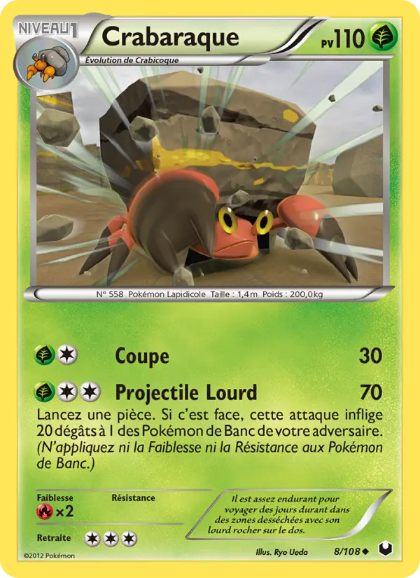Scan HD carte Pokémon Crabaraque 8/108 — Explorateurs Obscurs
