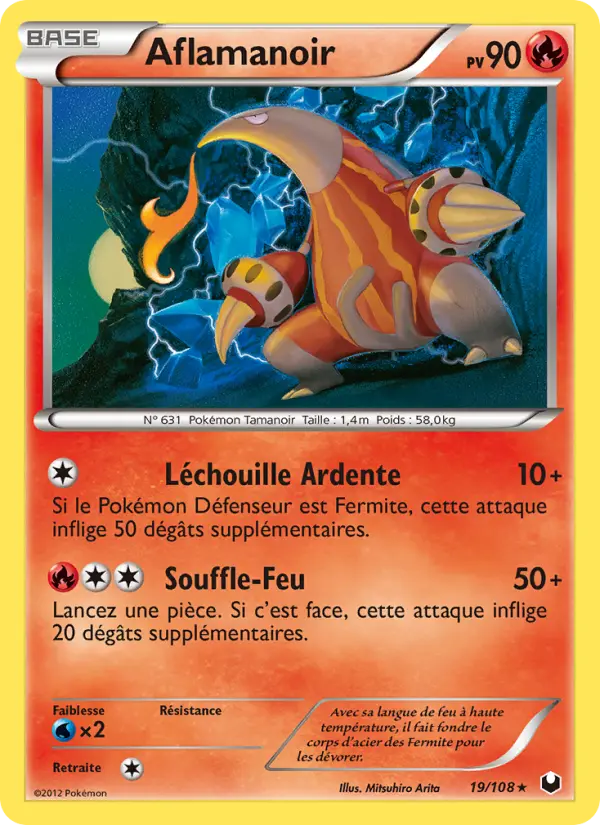Scan HD carte Pokémon Aflamanoir 19/108 — Explorateurs Obscurs